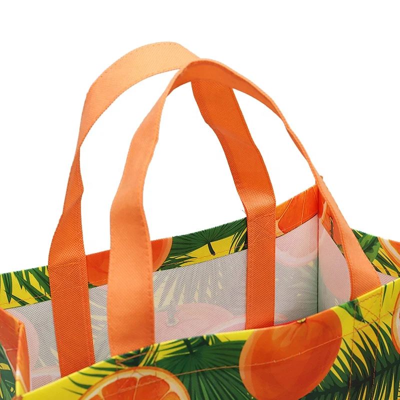 Wholesale Custom New Printed Eco Friendly Recycle Reusable Grocery PP Laminated Non Woven Fabric Tote Shopping Bags