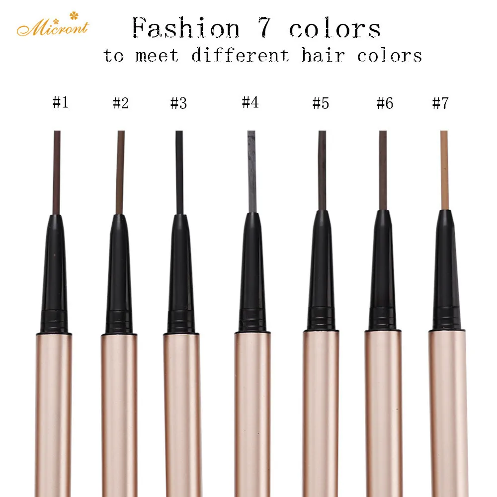 Custom Logo Make Up Water Proof Red Black White Coffee Ash Brown Microblading Brow Tattoo Waterproof Eyebrow Pencil with Brush