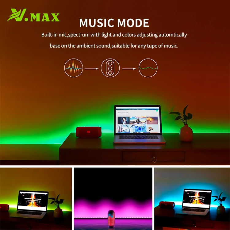 Vmax Usb-лампы Rgb Cob светодиодные ленты для автомобиля Гибкая светодиодная теплая полоса освещения
