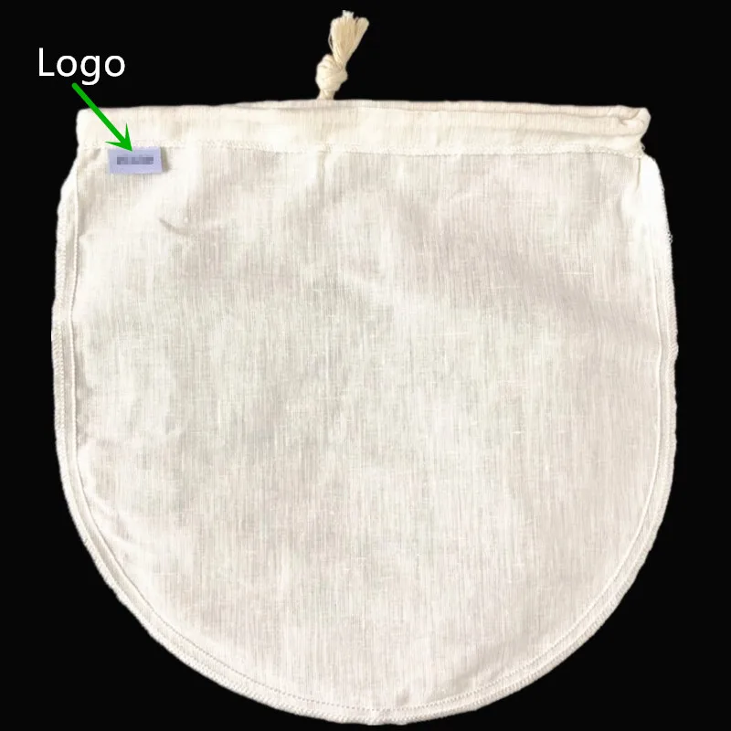 Unbleached Organic Cotton Residue-free Soy Milk Filter Bag Super Dense Fruit And Vegetable Juice Wine Bag Wine Pomace Filters