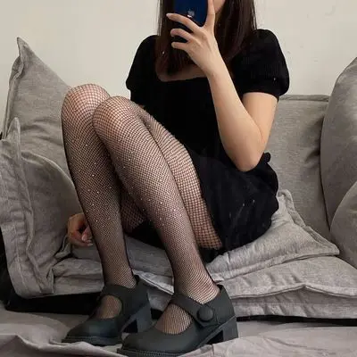 Сексуальные дизайнерские чулки, трусики, черное нижнее белье, чулки в сеточку со стразами и блестками для женщин