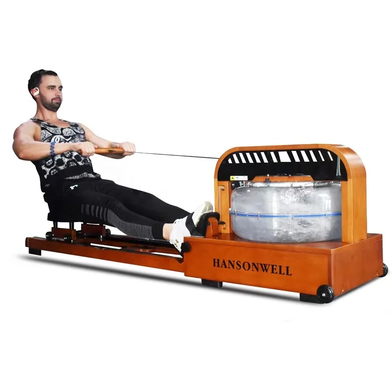 Rowing Machine Home Fitness Solid Wood Water Resistance Folding Smart Commercial Row Machine For Club