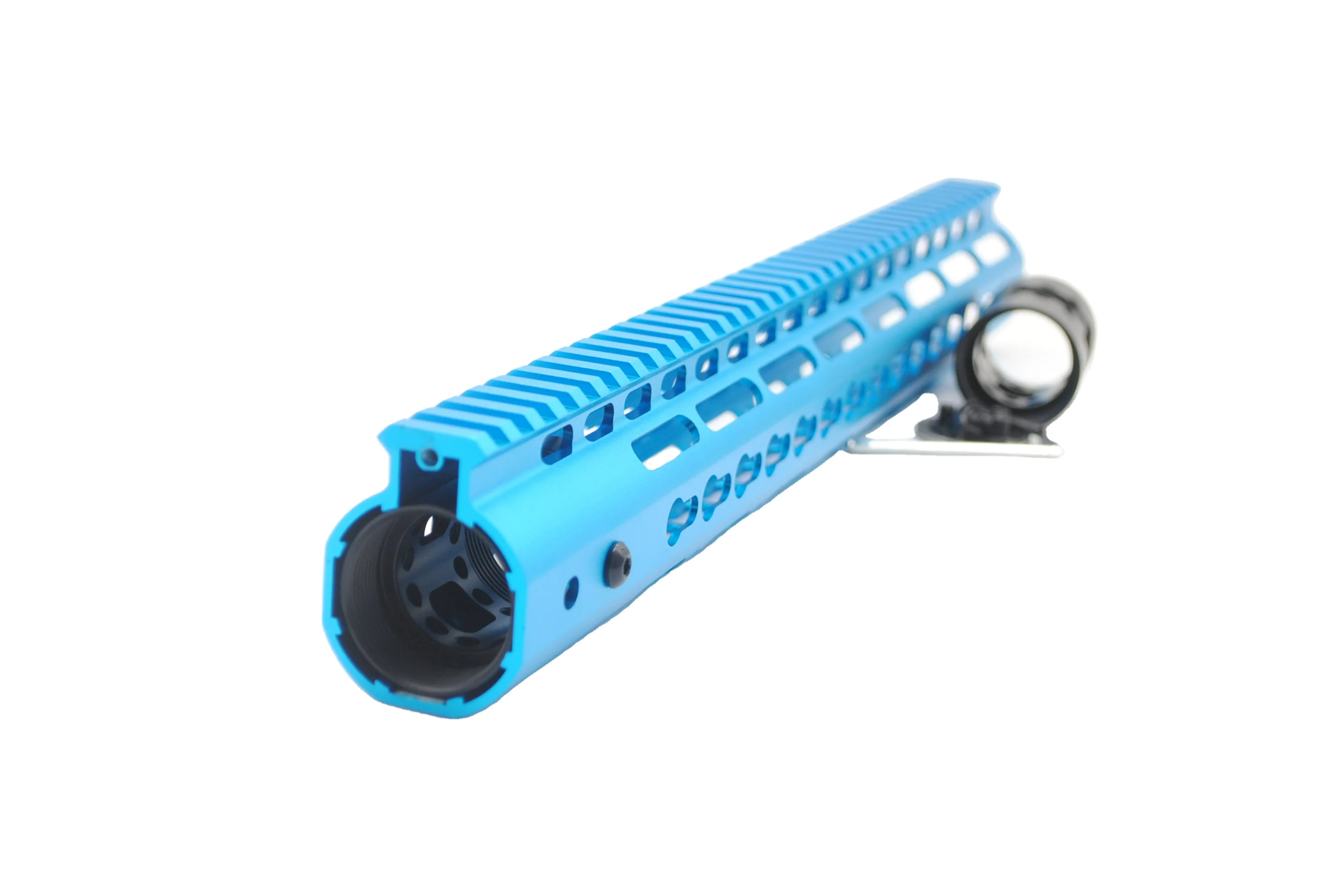 Aplus Blue NSR 15 Inch Free Float Keymod Handguard Rail Mount system with steel barrel nut for AR15 fit .223 / 5.56 rifles