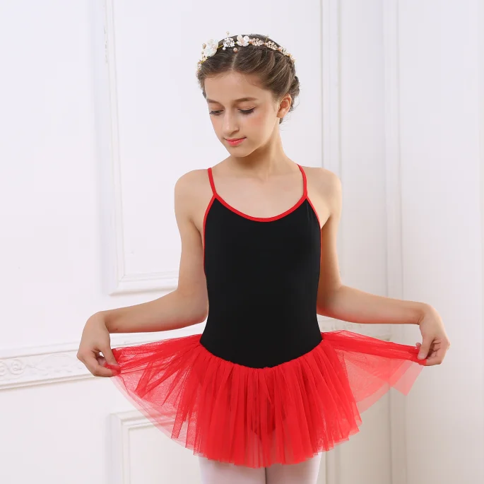 New Arrival Girls Ballet Dance Leotards Training Dance wear girls ballet performance leotards with skirt