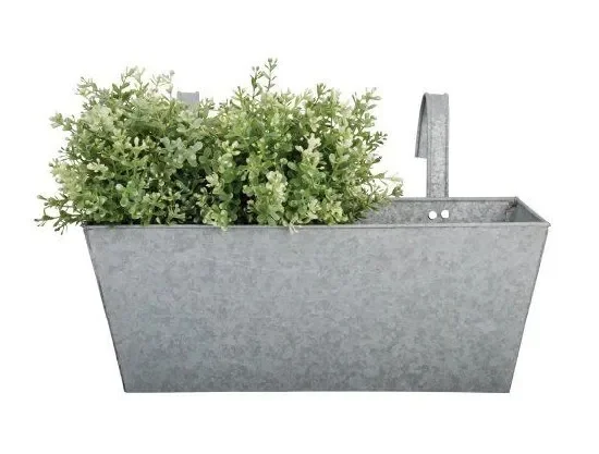 Garden Flower Pot Holder Potted Stand Mounted Balcony Plant Basket Metal Fence Hanging Planter Plant Box