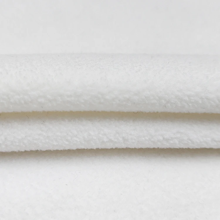 Customized Colors Thick Double Fleece Fabric, 200GSM Solid Polyester Material Tech Polartec Fleece Fabric For Clothes/