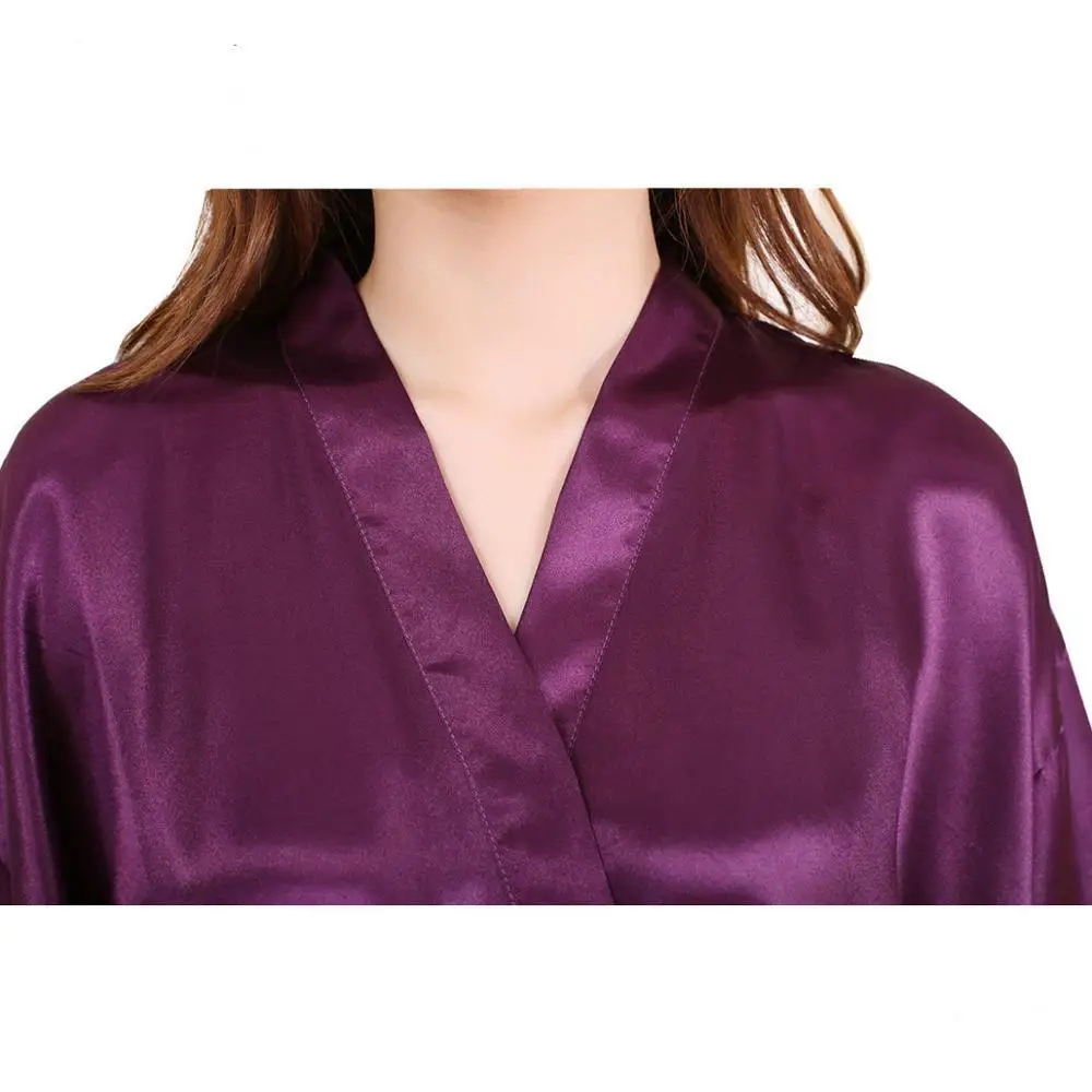 Manufacturer spot wholesale Sexy Woman Silk Kimono Sleepwear Long Bath Robes Night Gown Satin Pajamas