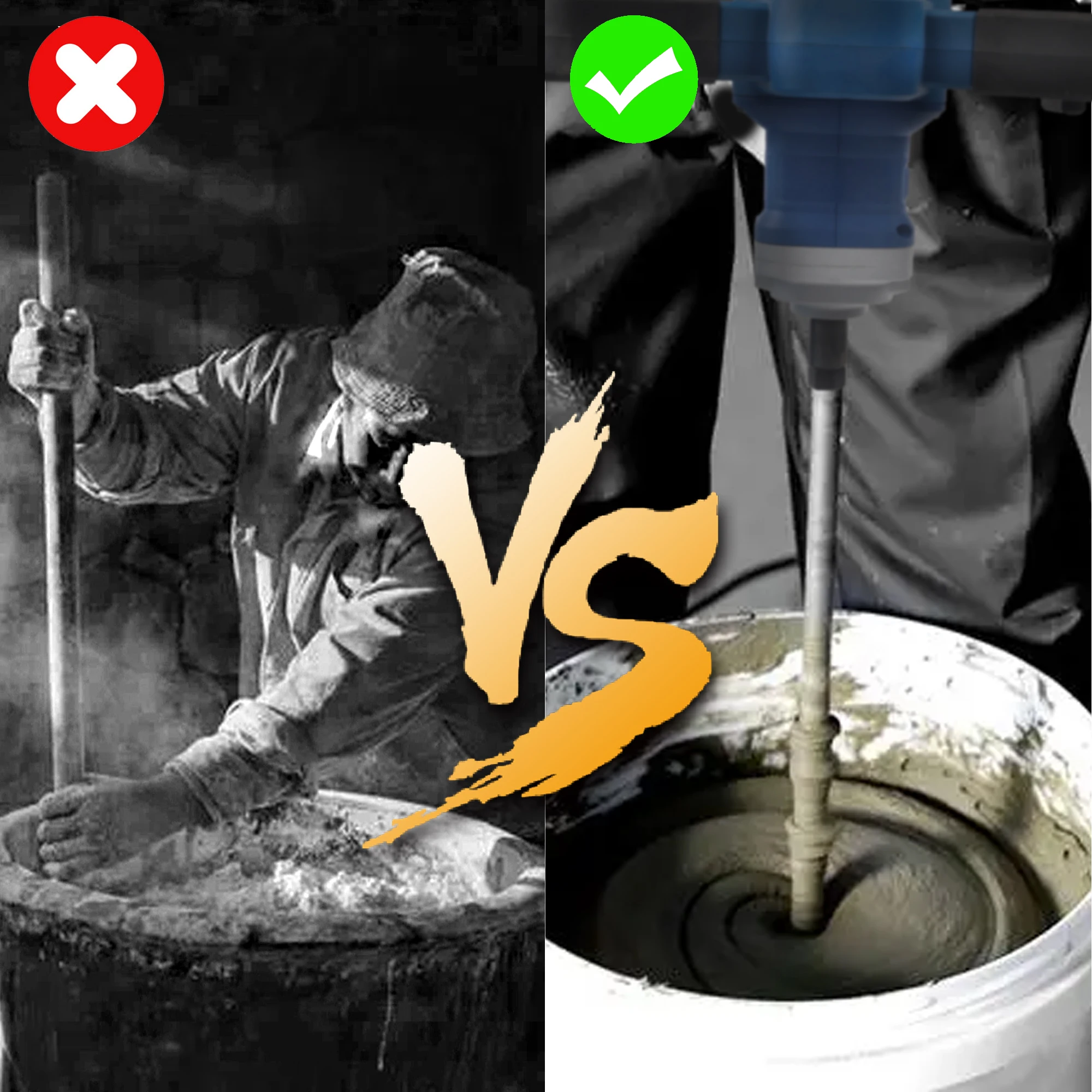 HERZO Cordless 20V Paint Mixer Stick 3 Speed Wireless Hand Mixer For Concrete Glue