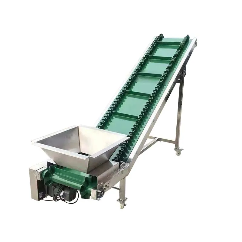 Inclined Belt Conveyor Cleated Double Run Electric Chevron Design Best Inclined Hopper Belt Conveyor System