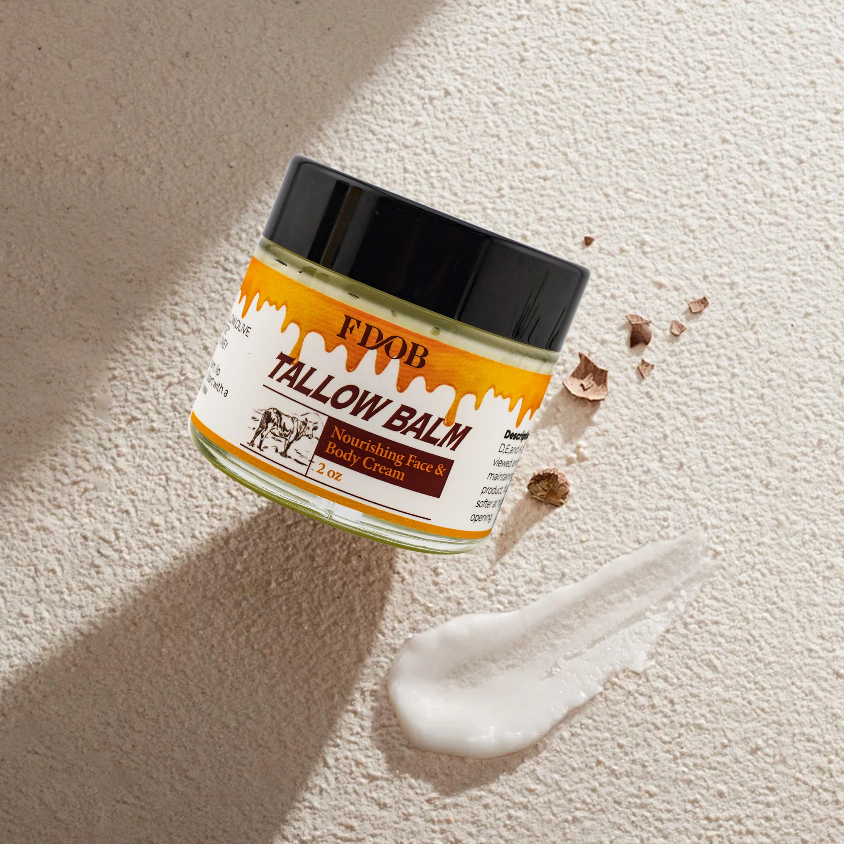 Natural Deep Soothing Moisturizing Sensitive Skin Care Diaper Rash Acne Dry Skin Whipped Beef Tallow Cream Blam