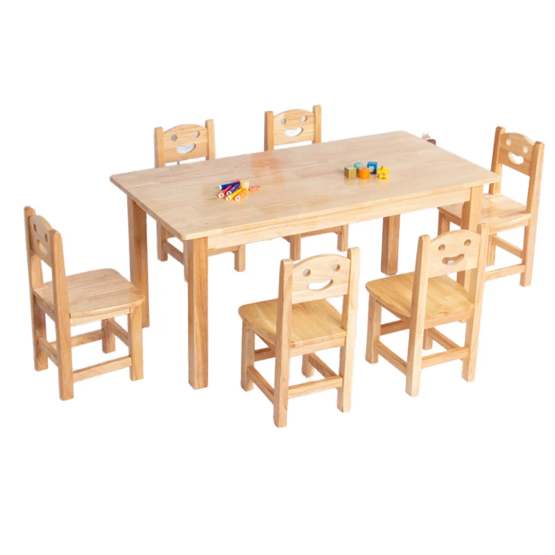 Modern Montessori Daycare Wooden Stable Table and Chair Set for Kids for Preschool Kindergarten  Use