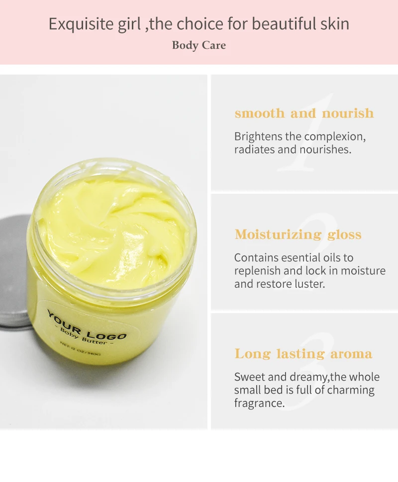 low moq girls full body lotion custom package vegan cruelty free whipped body butter for body butter