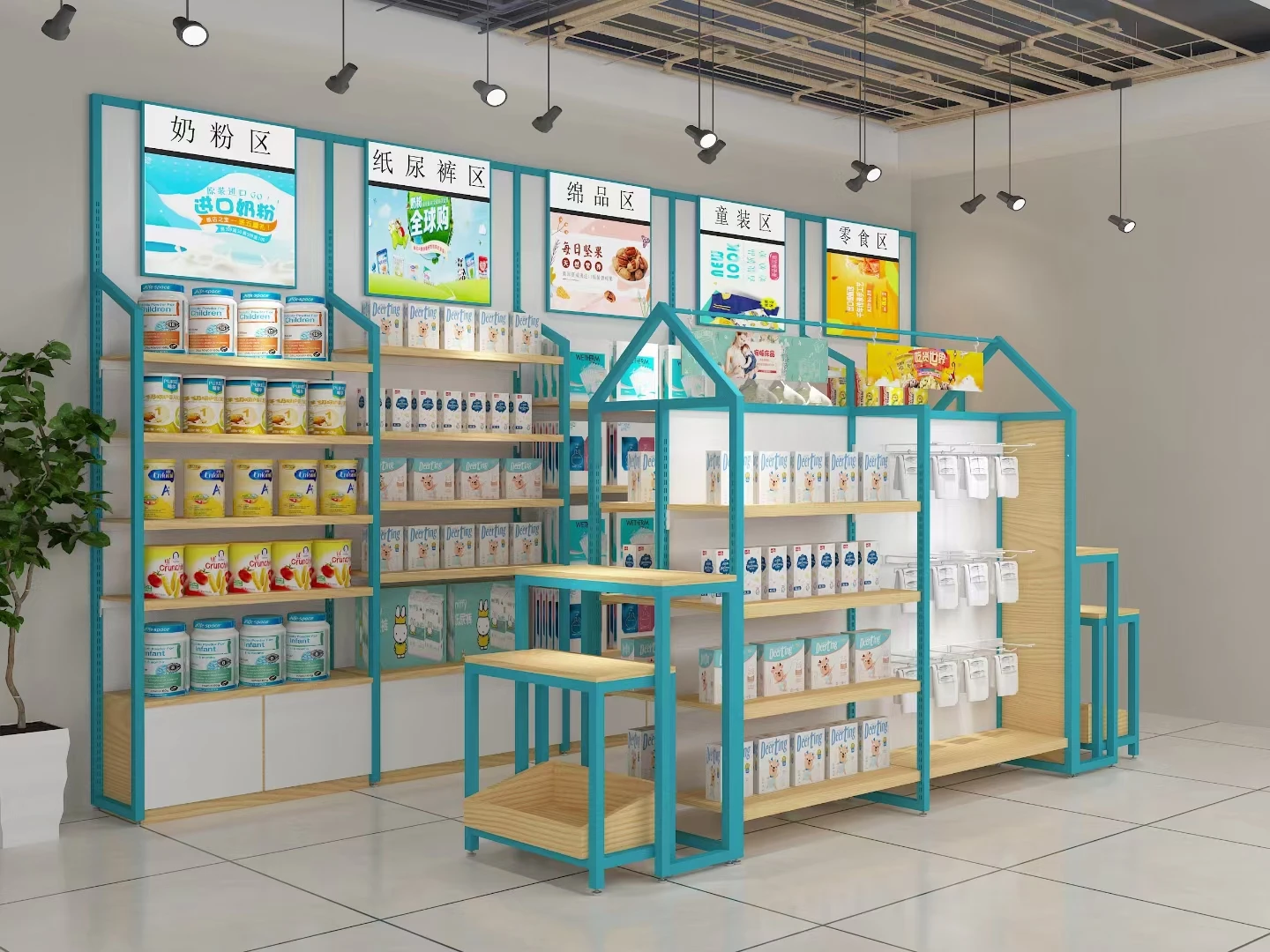 Popular Products Wooden Rack Store Display Miniso Shelves For