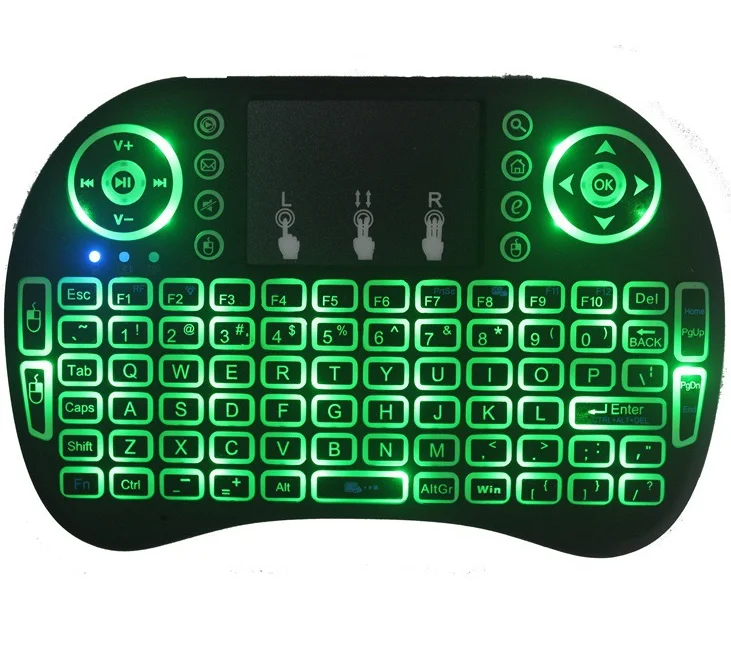 Colorful mini keyboard i8 mini wireless keyboard for smart tv keyboard wireless air mouse with seven colors backlight