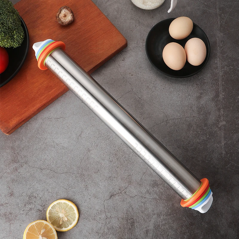 
Amazon Top Seller Kitchen Accessories Rolling Pins Adjustable Stainless Steel Roll Pins Baking Tools Rolling Pins 