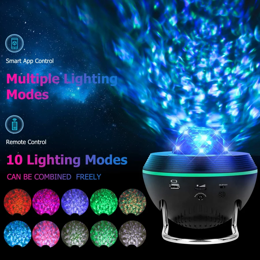 dropshipping smart music galaxy star projector app control night Wifi Smart RGB led light star projector with remote