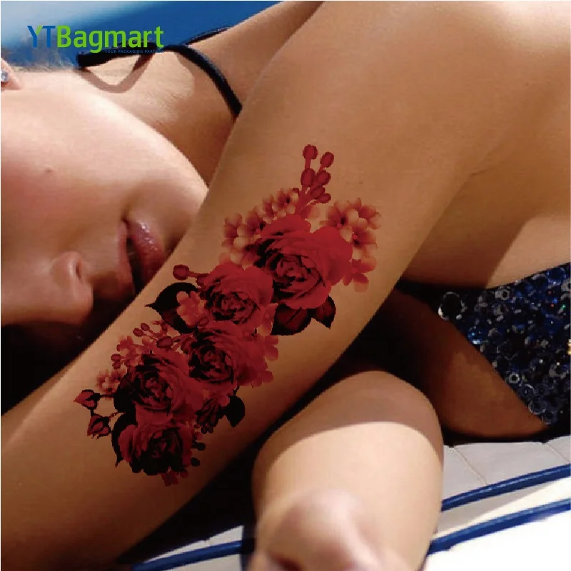 YTBagmart самый популярный модный пользовательский водонепроницаемый красочный рука руки шеи запястье 3D цветок сексуальный красивый клейкий татуировочный