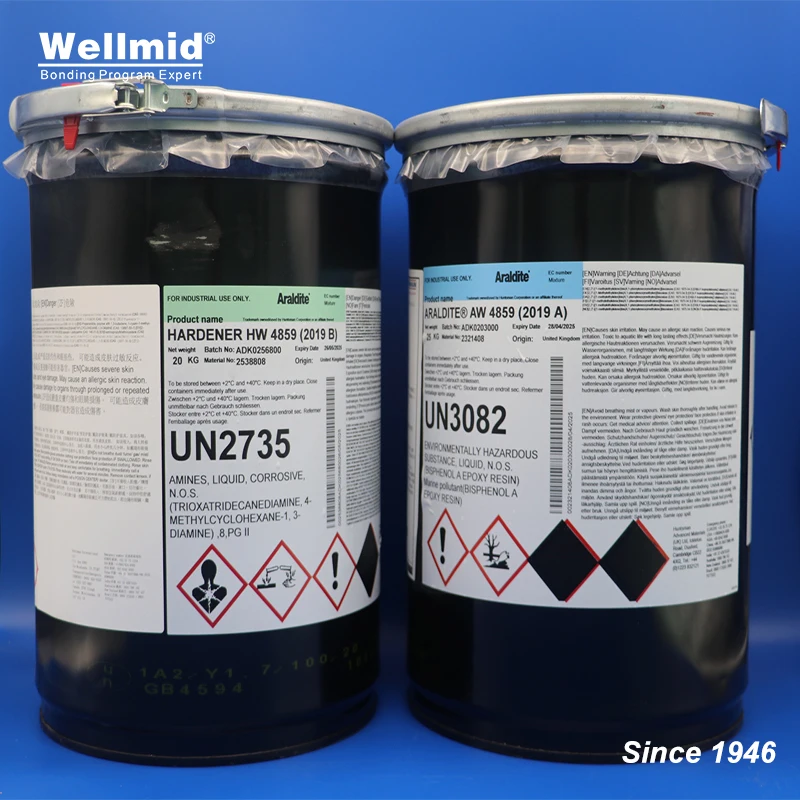 HW4859 Hardener with AW4859 Epoxy Resin is Araldite 2019 CFRP high strength Composite Metal structural 2K glue black adhesive