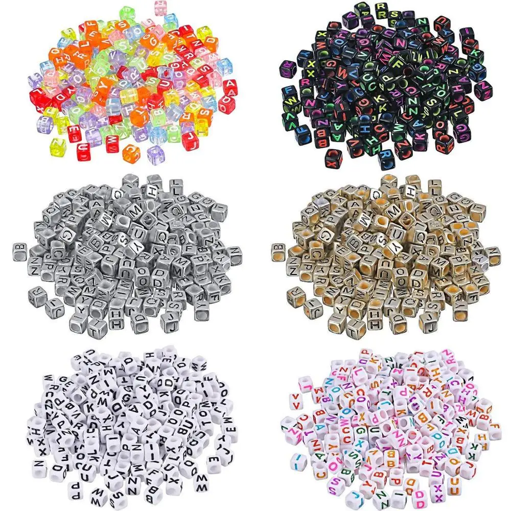 DIY Acrylic Alphabet Letter Beads for Kids Jewelry Making Set (200 pcs)