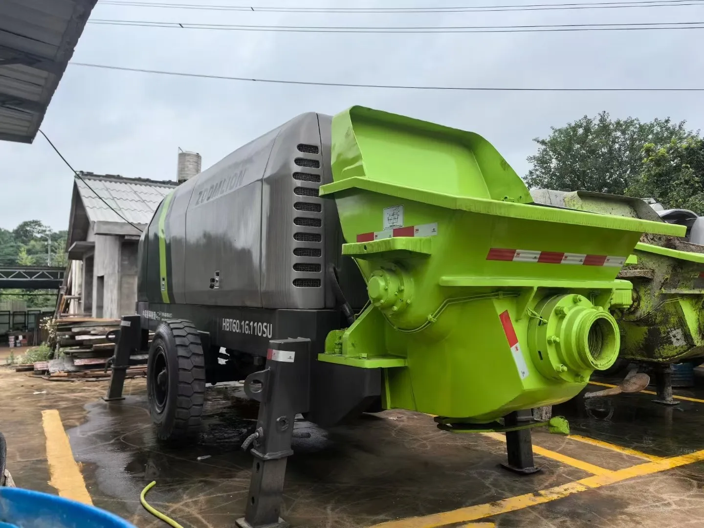 Used Zoomlion 6016-110SU Electric Motor Trailer Pump Small Diesel Concrete Pump with Core Engine