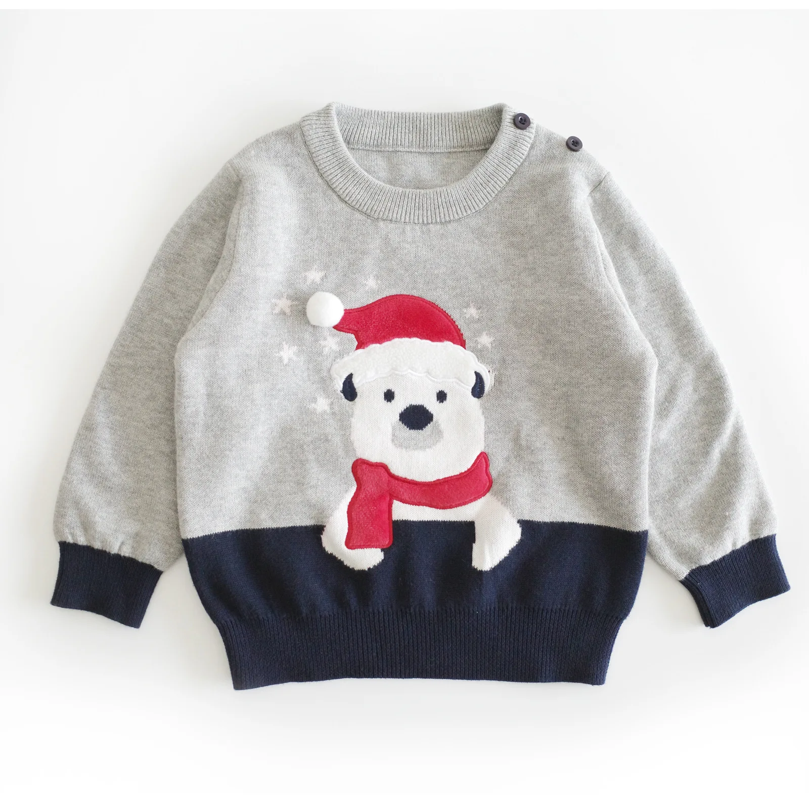Autumn Winter Children Clothing Cotton Long Sleeve Sweater Round Neck Kids Clothes Knit Christmas Sweater For Little Girls