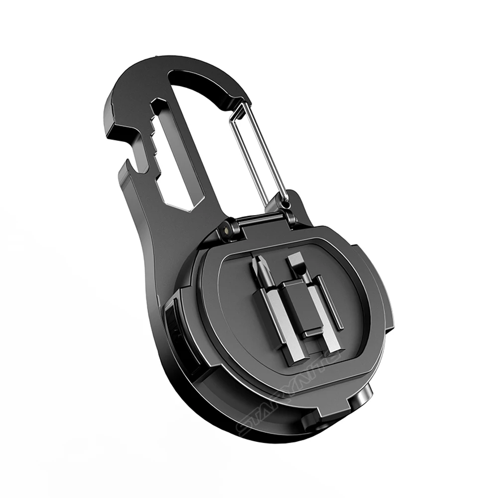 STARYNITE 6 in 1 Keychain Flashlight Tool Cob Work Light with Bottle Opener Emergency Hammer Carabiner Wrench Screwdriver