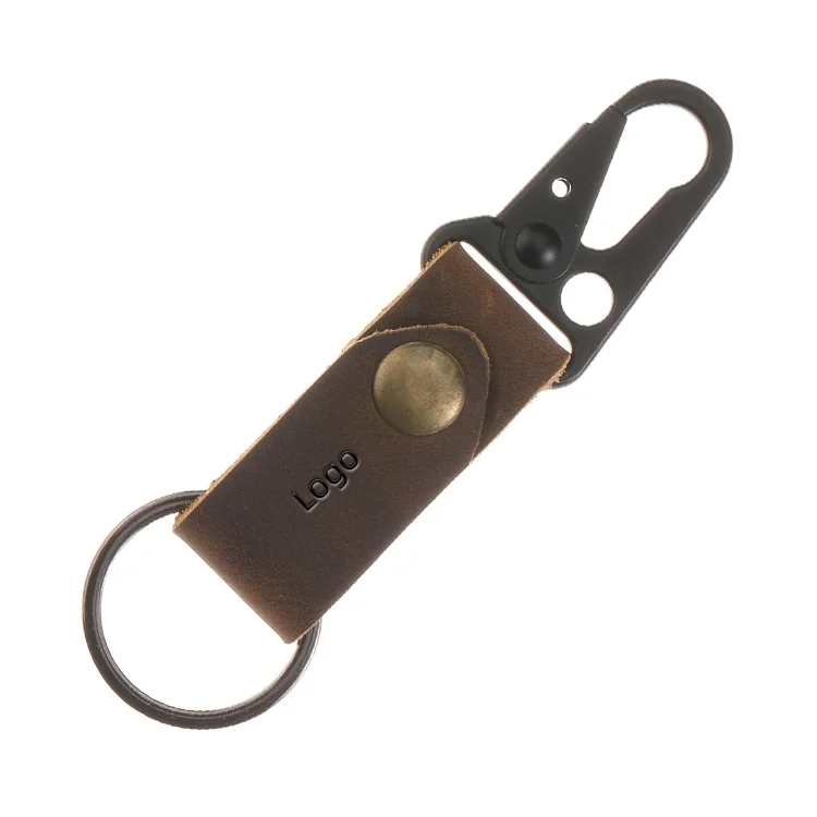 Genuine Leather Car Keychain For Toyota Jeep Handmade Premium Metal Key Ring Accessories With Logo Present for Man and Woman