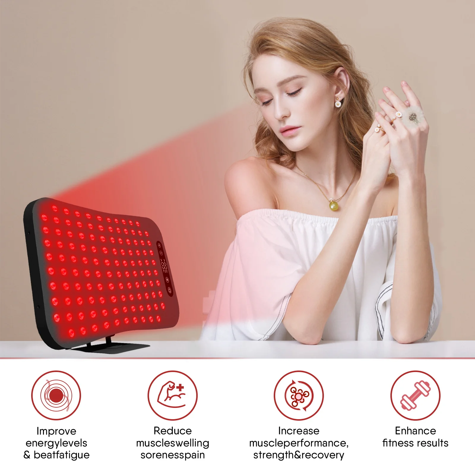 Red Light Therapy Lamp Infrared Light Therapy Panel for Face with Stand, 660nm 850nm Near Infrared Light Therapy Device at Home