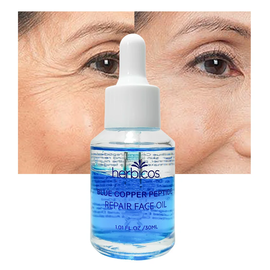 Private Label Premium Anti-Aging Blue Copper Peptide Serum