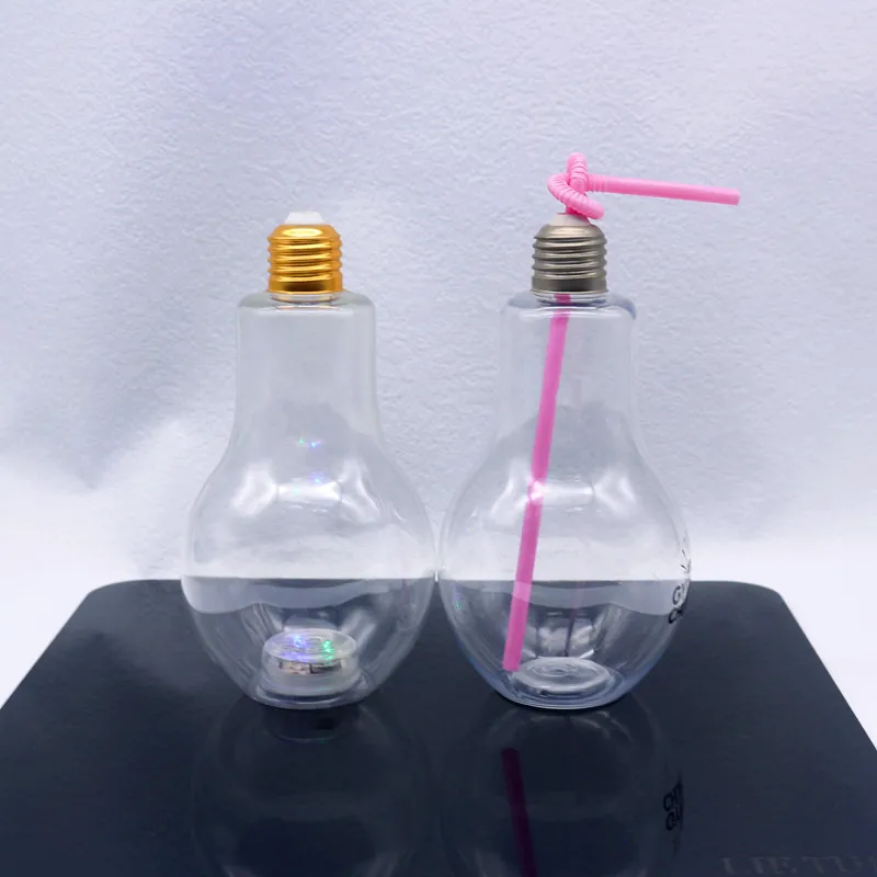 empty transparent 250ml 300ml 400ml pet plastic light bulb bottle for Carbonated drinks Soft drink