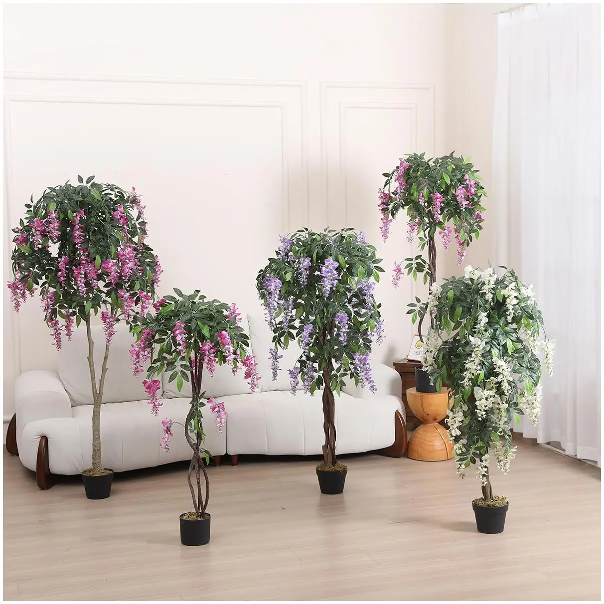Artificial Banyan Trees Real Touch Promotional Big Faux Flower Wall Cherry Outdoor Cheer Blossom Fake Flowers