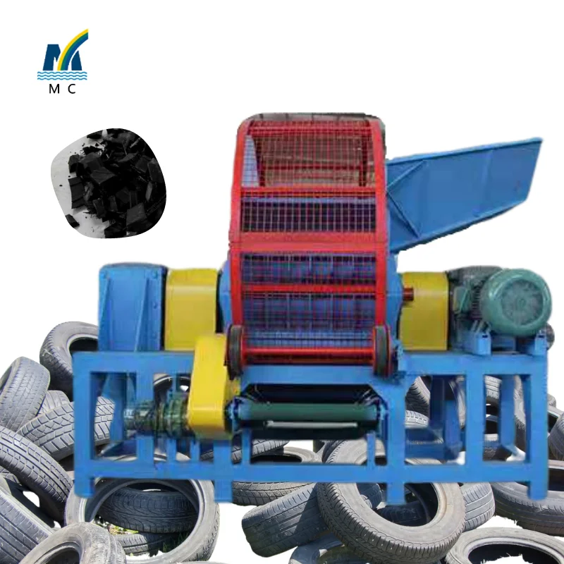 Industrial scrap car truck tire bumper tyre shredding recycling rubber granule tire equipment