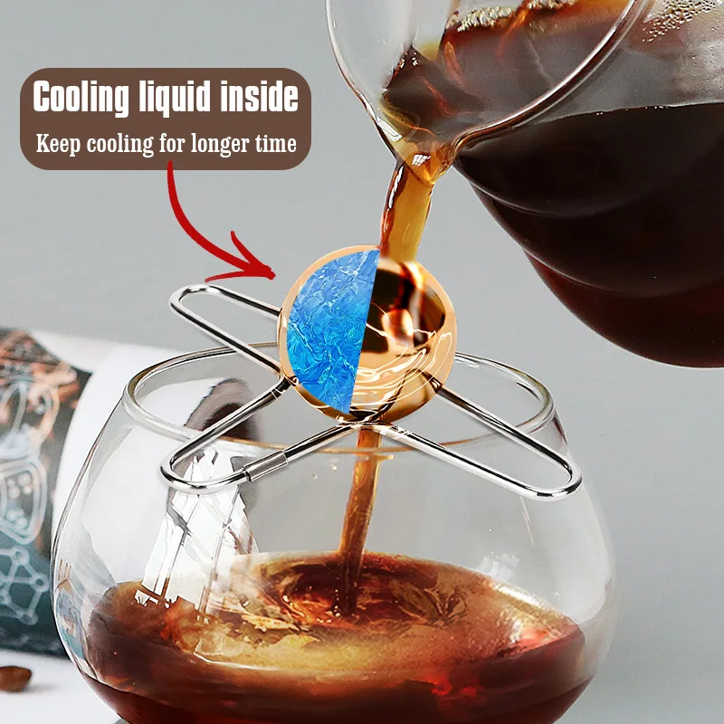 Coffee Cooling Tool Unlock Coffee True Flavors Reusable 304 Stainless Steel 40mm Round Shape Ice Ball Cube Ice Sphere