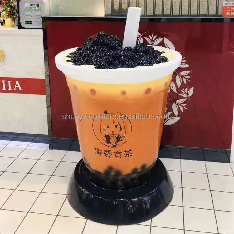 Cartoon Milk Cup Model Sculpture For Coffee Shop Decoration