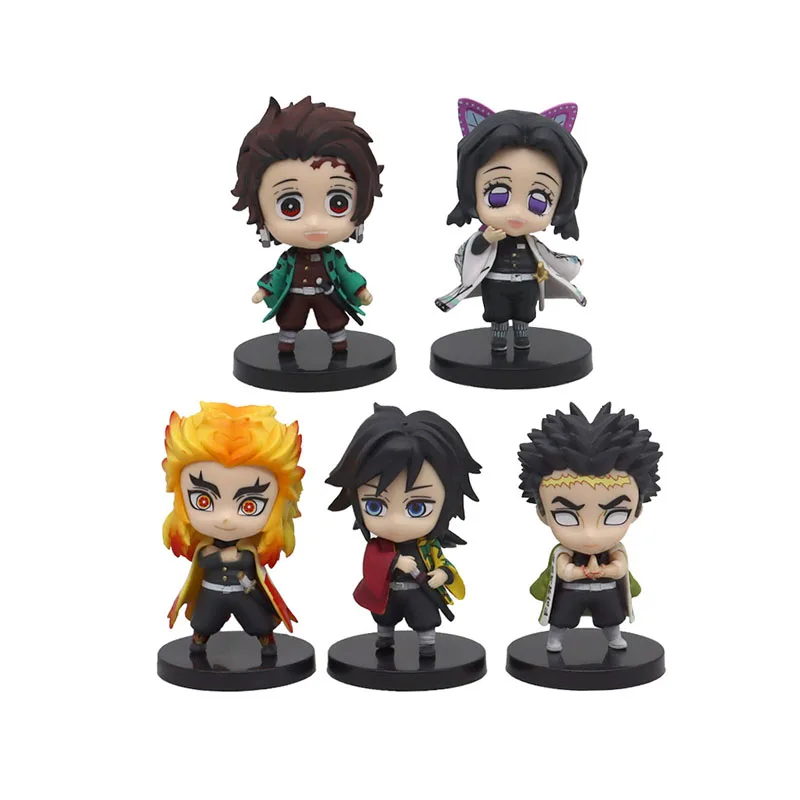 Hot Sell 5pcs/set Action Figures Demon Slayer Cartoon Toys 7cm Collection Model Doll PVC Anime Figure Kimetsu no yaiba Figure