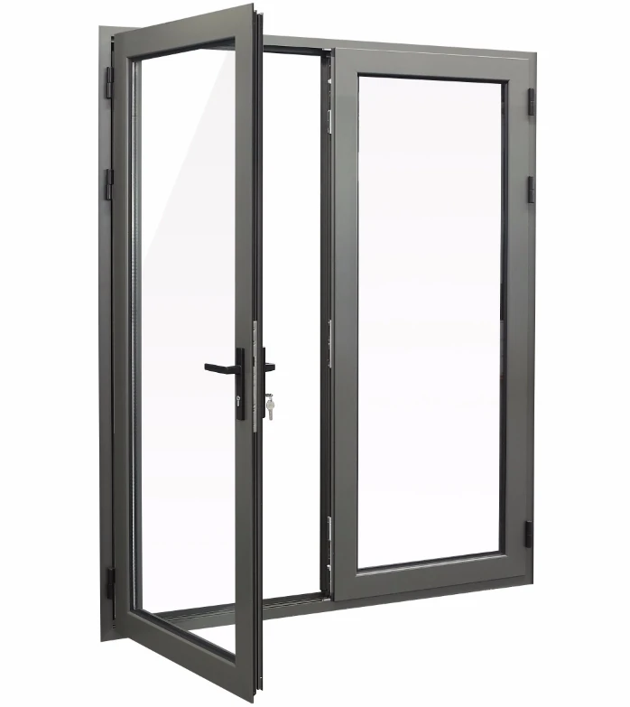 Hurricane Impact Front Glass Doors Aluminum Casement Door Cheap Price and windows Aluminium Double Glass Entry Doors