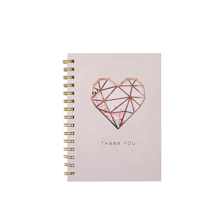
2020 Fashion Paper Diary Spiral Notebook, Custom Printing Hardcover Pink Travel Journals 
