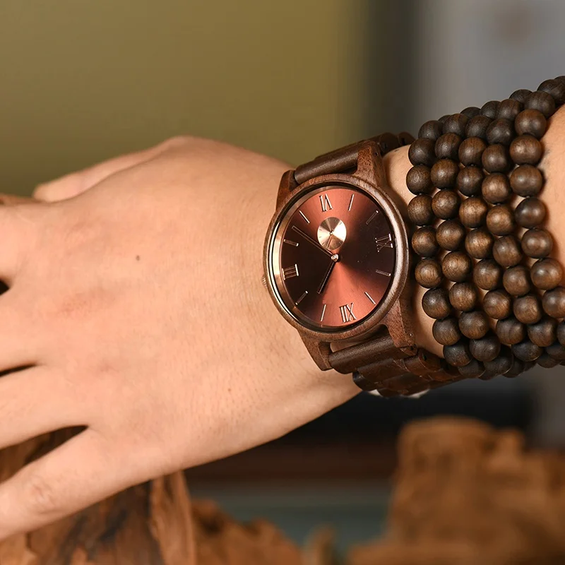 Japan Movt Quartz Wooden Watches Custom Logo Business Fashion Wooden Watches For Men Women