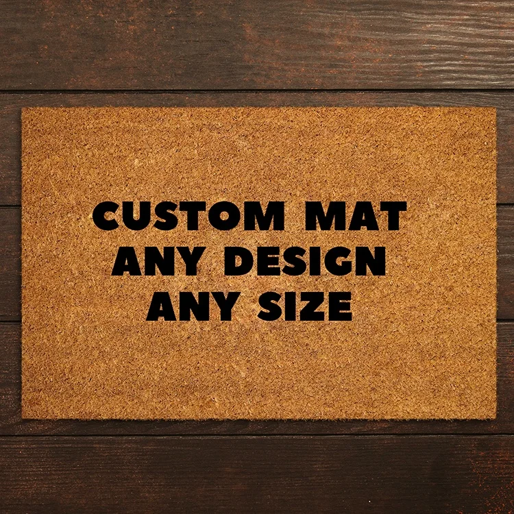 Outdoor Doormat Front Door Welcome Plain Coir Mat With Durable Non Slip PVC Outdoor Rug for Home