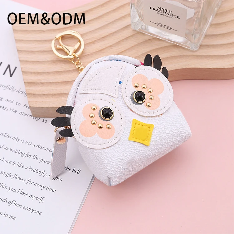 Factory Customized Color,Pattern Cartoon Cute Owl Animal 3D Soft pu Kids Coin Purse/
