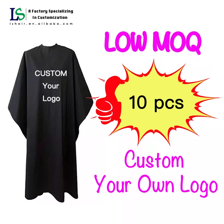 Hair Cutting Gown Waterproof Hairdresser Barber Salon Stylist Custom With Logo Black Aprons And Capes