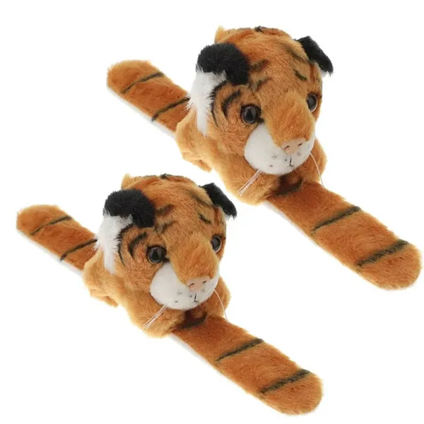 Plush Tiger Panda Rabbit Wrist Huggers Plush Clogs Bracelets Toy Jungle Party Supplies Animal Slap Bracelet