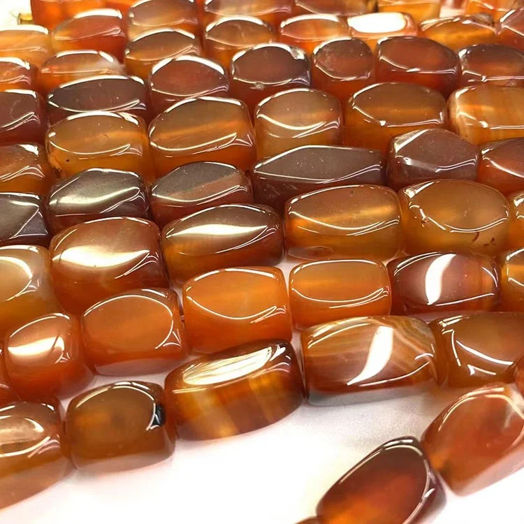 Hot Selling High Quality 10_14mm Natural Stone Beads Red Faceted Octagonal Agate  For DIY Bracelet Jewelry Making