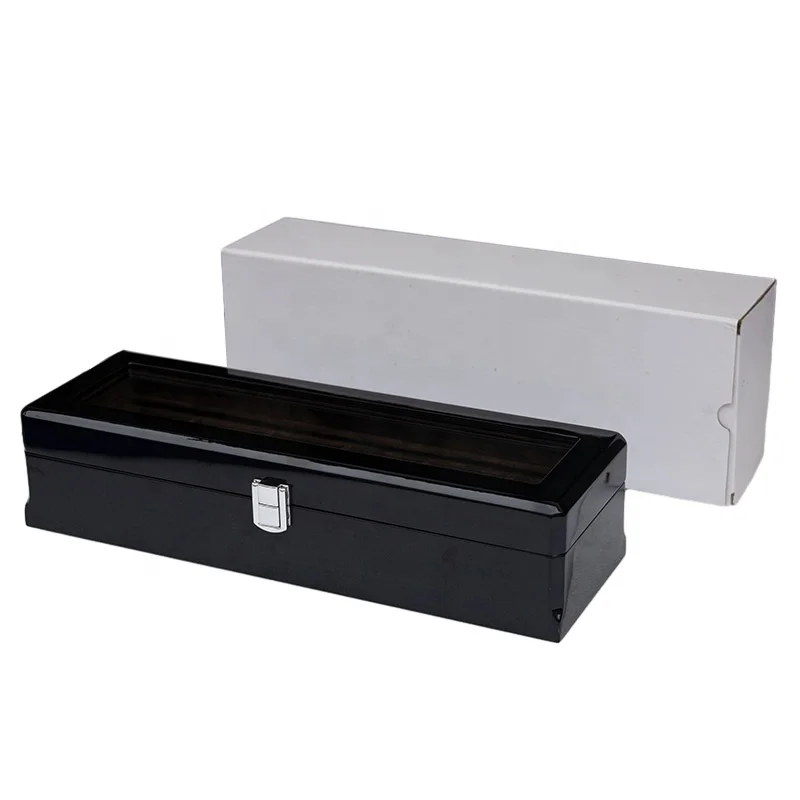 Low MOQ 6 Slot Watch Display Case Velvet Watch Box High-Gloss Piano Lacquer Watch Box Organizer for Men