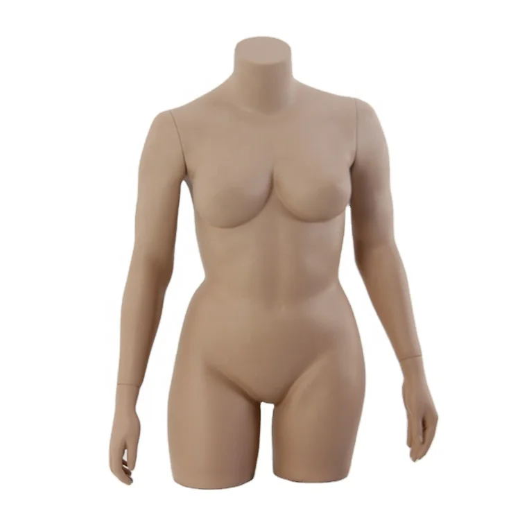 Big Size Sexy Female Half Body Bust Headless Customized Color Fiberglass Female Upper Body Mannequin With Block Stand On Sales
