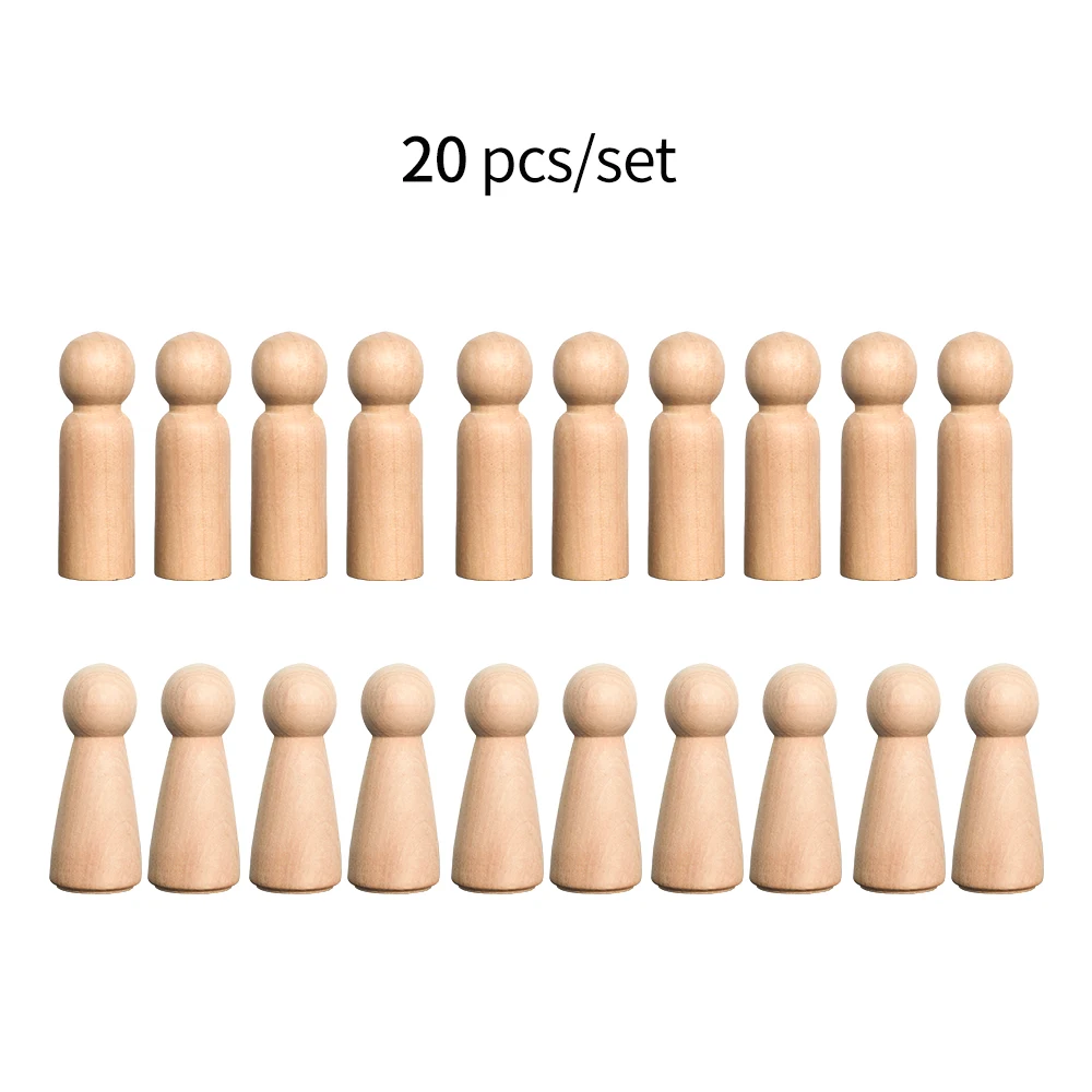 Cheap Large Unfinished Wood Puppet Peg Dolls for Painted Crafts