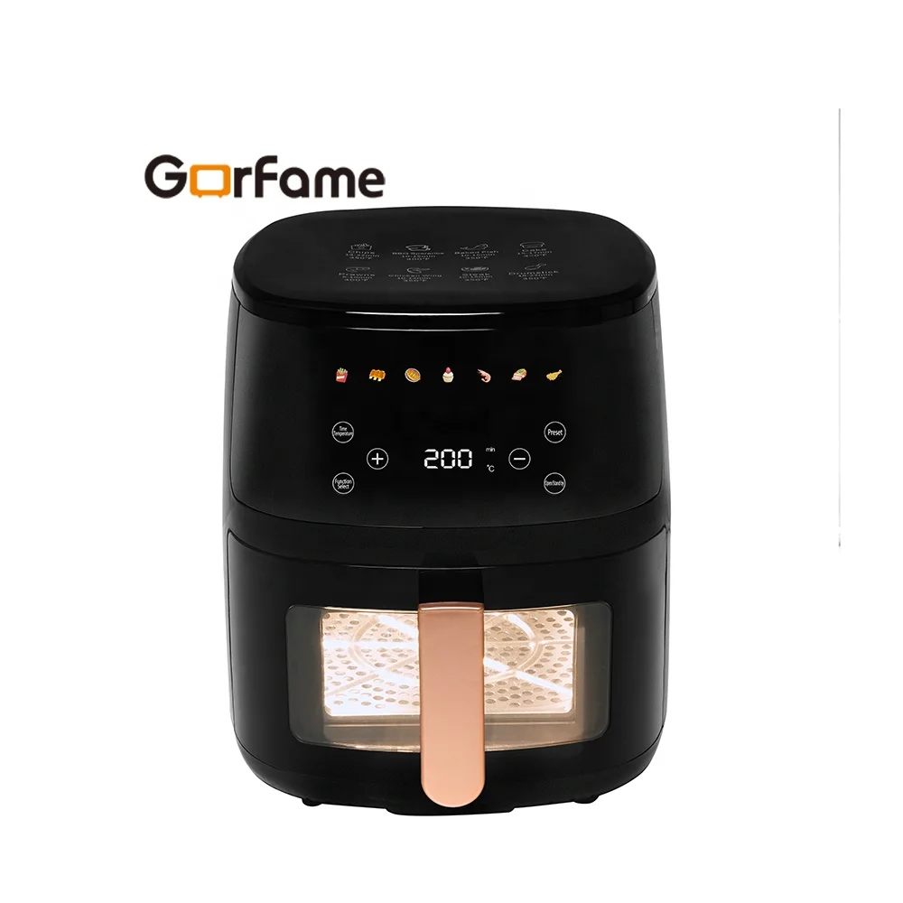 Digital Screen 4.5L Large Visible Window Fryer with 7 Colorful Preset Menus Electrical Air Fryer