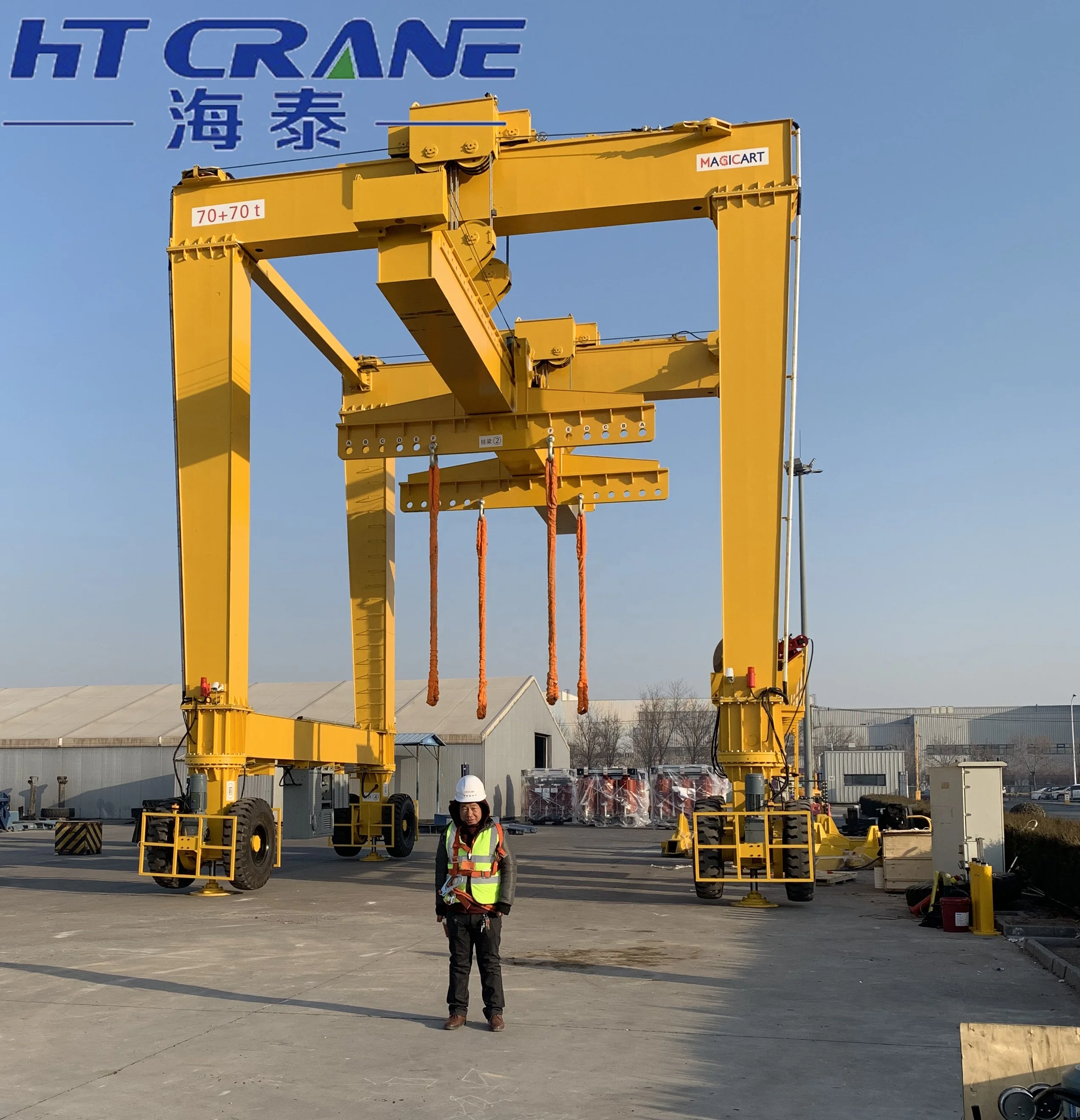 automatic/Remote  45ton rtg crane electric rubber tyred gantry crane straddle carrier