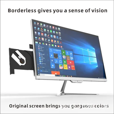 ZW-DVD 1920*1080p Frameless core i3 i5 i7 Monoblock all-in-one Pc Office Home desktop Computer Game console