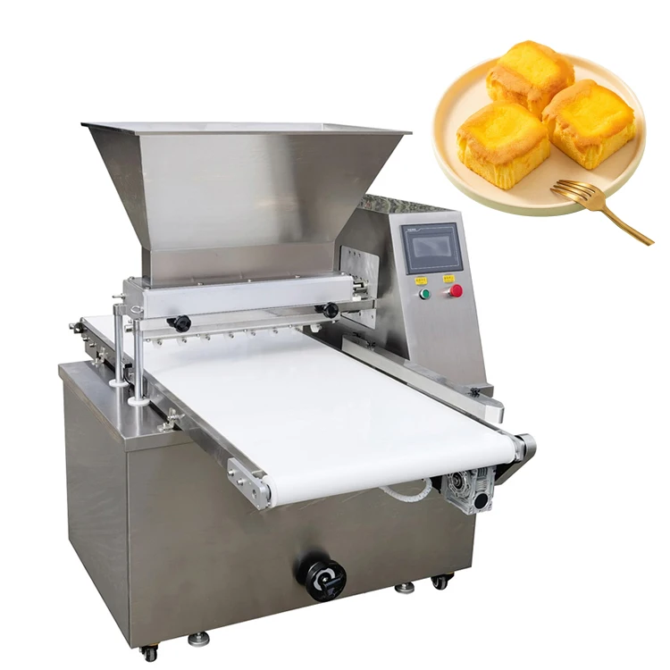Hot sale automatic sweet cake molding fill machine cup cake grouting machine cheesecake madeleine cake depositor with low price